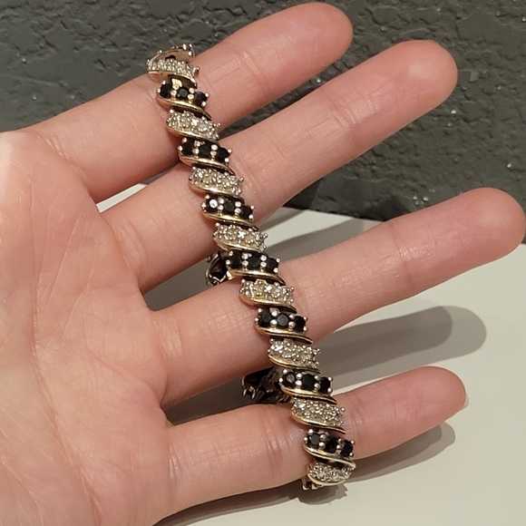 VINTAGE ROSS SIMONS VERMEIL STERLING SAPPHIRE TENNIS BRACELET